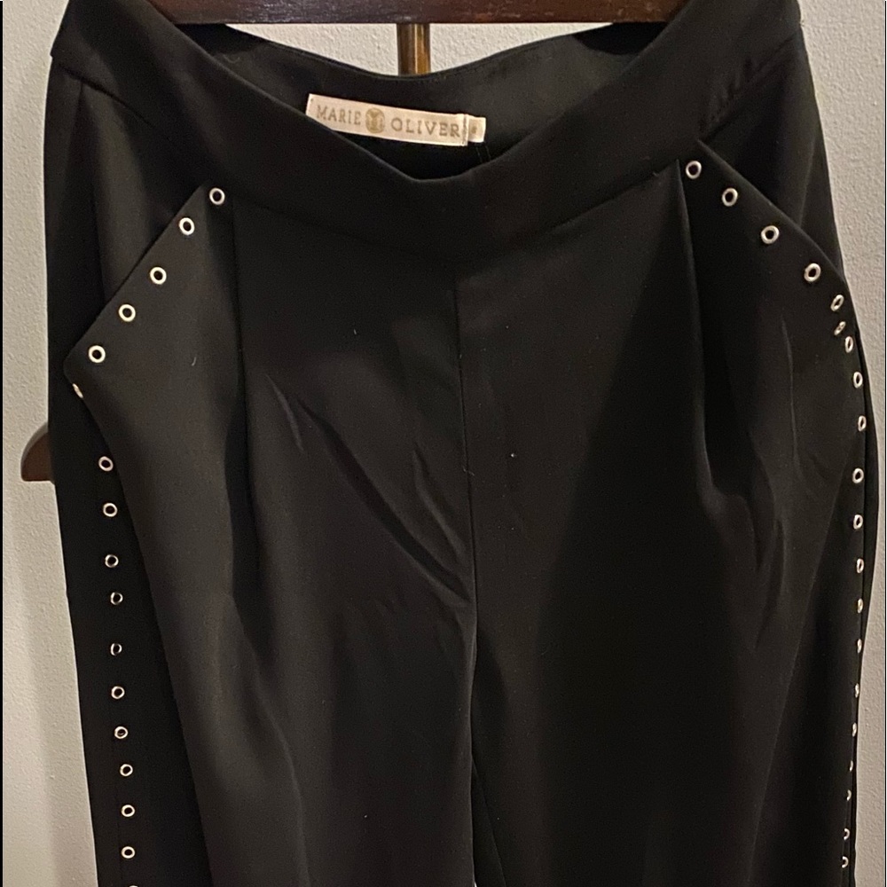 Marie Oliver Black Carter Grommet Lined Pants - Wide Leg Sz 6 and Sz 4